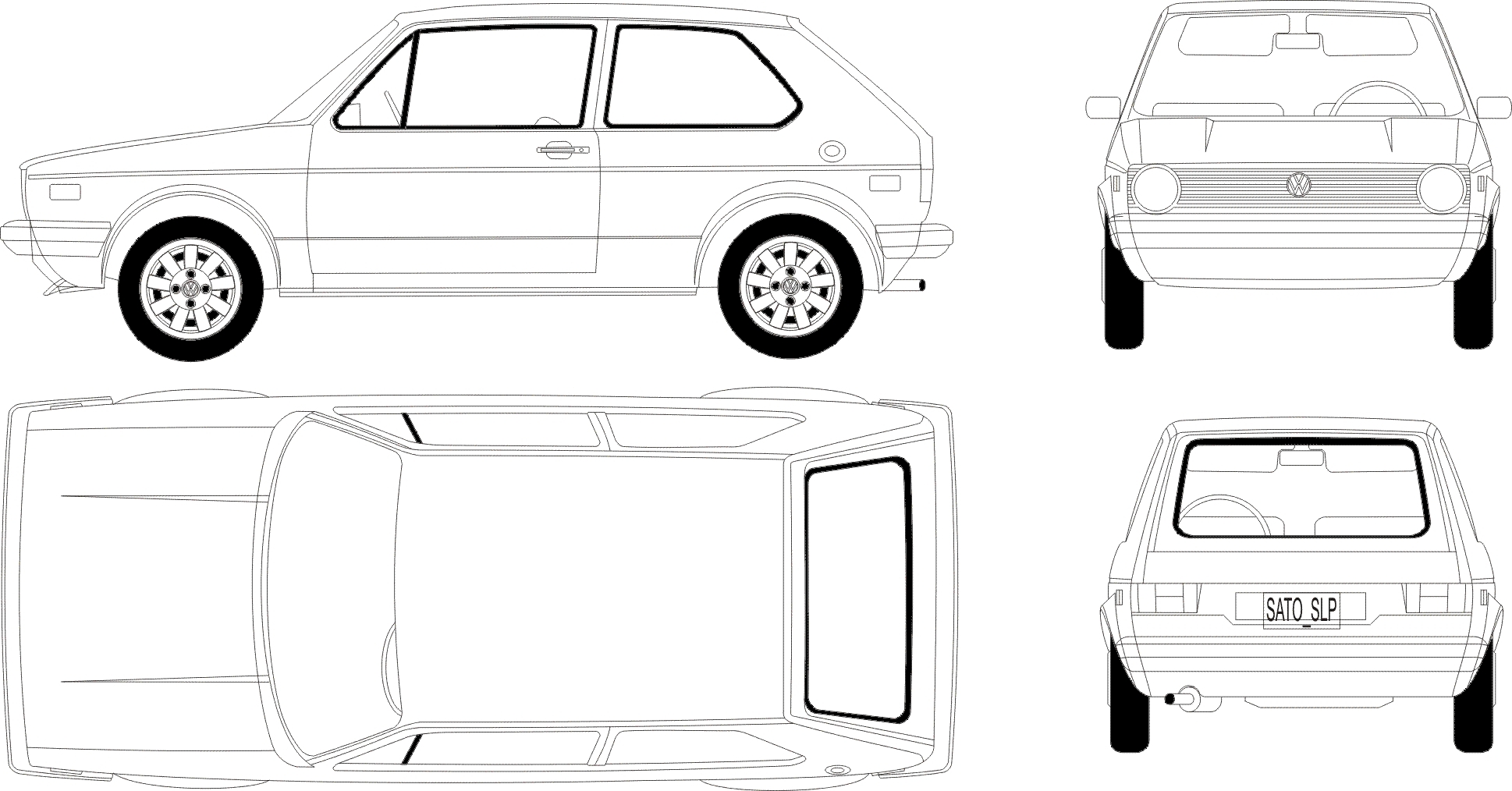 VW Golf 1 Blueprint