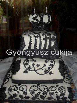 fekete-fehér emeletes torta 2