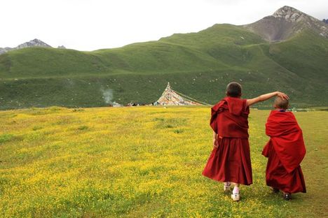 tibeti szerzetes gyerekek