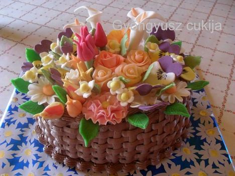 virágkosár torta 1