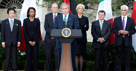 A világ pénzügyi csapata Bush-sal