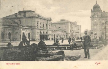 Győr, 1919. Vasútállomás kívülről