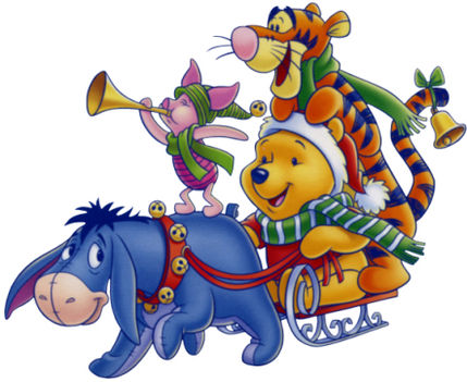 Christmas-Pooh-Piglet-Tigger-Eeyore-sleigh