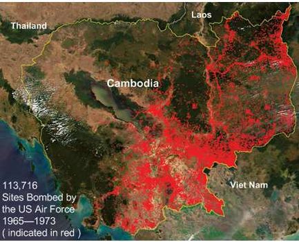 A Kambodzsát történelmi emlékeivel együtt amerikai bombák terítették be