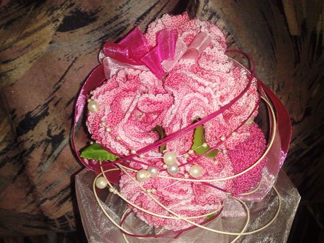 rózsaszín-melír virágcsokor