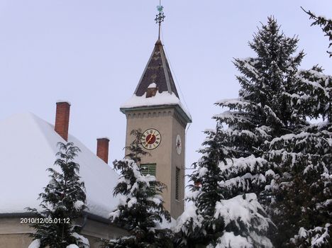 Evangélikus templom télen