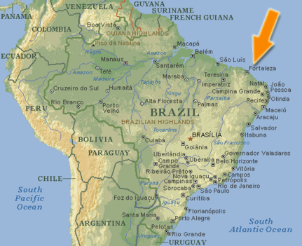 Fortaleza elhelyezkadése Brazíliában