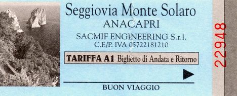 Capri - Anacapri (Seggiovia biglietto) libegő jegy
