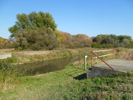 Hegyeshalom, Lajta folyó főmeder, az Országhatár alatti régi határőrhídnál, 2011. október 18.-án