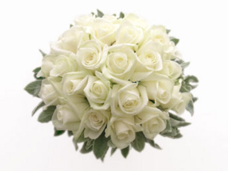 a hagyományos fehér rózsacsokor