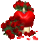 Piros szív rózsával