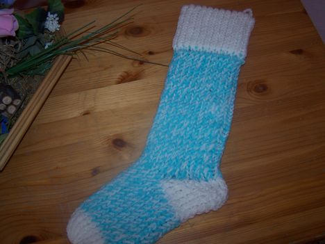 Karácsonyi zokni - kézi, körkötött