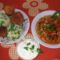 Mai ebéd: Gombaszárból leves,és rántott gomba,rizi-bizivel,tartár mártással