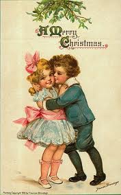 Szeretet egy régi karácsonyi képeslapon