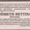 Németh Bettina gyászjelentése