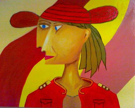 Vörös kalapos hölgy