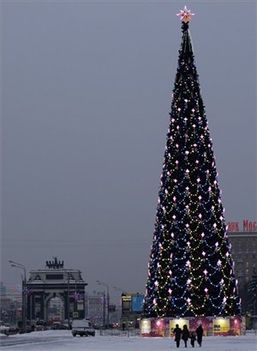 Moszkva Diadalívnél karácsonykor