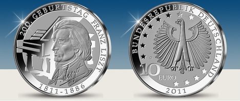 "200 éve született Liszt Ferenc" - 10 Euró ezüst emlékérme