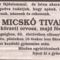 dr. Micskó Tivadar gyászjelentése