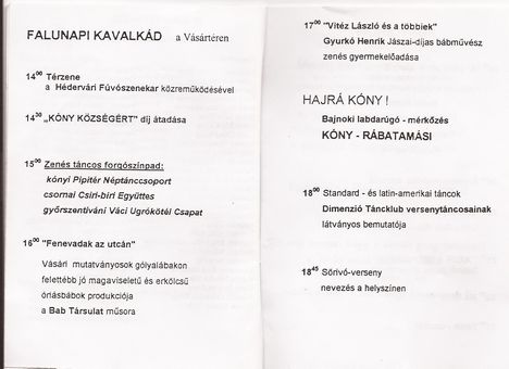 1999. Falunap programja