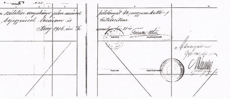 1916. születési anyakönyv lezárása