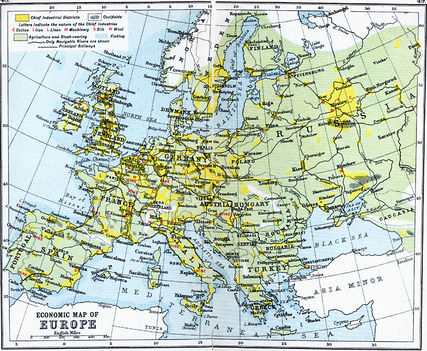 Európa gazdasági térképe 1910