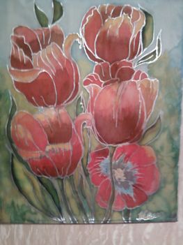 Tulipánok (selyemkép 44x55, 2010)