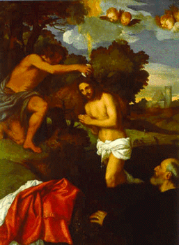 Vízkeresztről szólva-kép:-Keresztelő Szent János megkereszteli Jézust