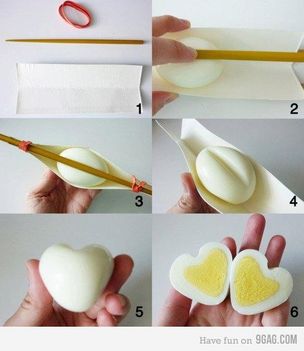 Szívalakú tojás készítése