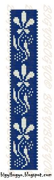 Kékfestő karkötő gyöngyszövés minta