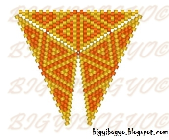 sárga-narancs peyote háromszög