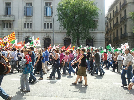 Barcelonai tüntetés a szociális háló lebontása ellen 6