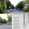 Sümeg-utca részlet a virágzó vadgesztenyefákkal Simon István költő versével