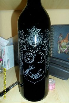 gravírozott boros üveg
