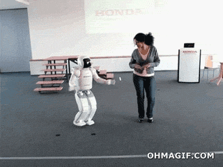Honda robot-lánnyal táncol-gif