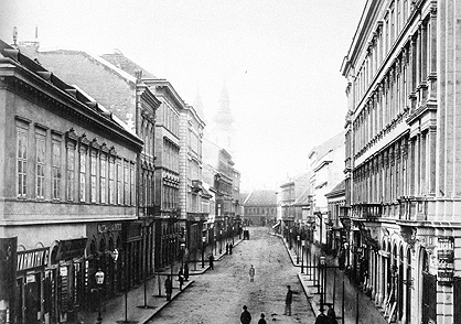Kecskeméti utca a Kálvin tér felöl 1870