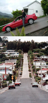 10uniquestreets11 . A legmeredekebb utca (35%) – Bladwin Street, New Zealand.