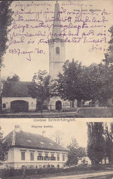 A katolikus templom és a Hőgyészy kastély. 1937