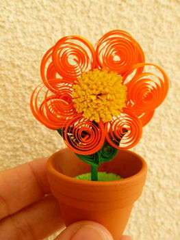 quilling virág cserépben