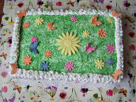 Virágos mező torta