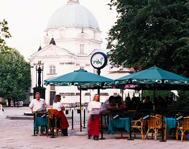 A café outside St.Casimir Church