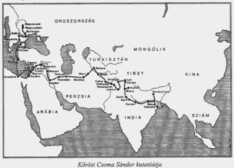 Kőrösi Csoma Sándor útja Közép-Ázsiába