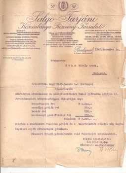 Bőhm Mihály Salgótarjáni Kőszénbánya Részvény Társulat 1943