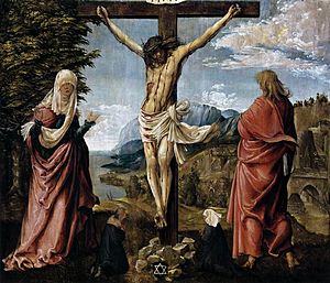 300px-Albrecht_Altdorfer_-_Christ_on_the_Cross_between_Mary_and_St_John_-_WGA00214