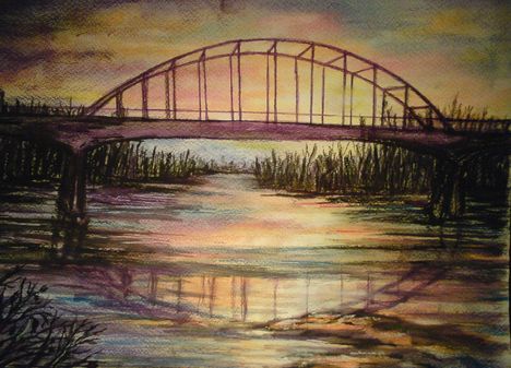 Tisza híd naplementében