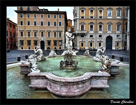 Piazza Navona - fontana del Moro - Roma