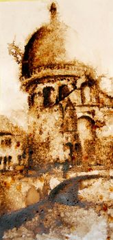 La Basilique du Sacré Coeur de Montmartre Lajos Ritók tus dió pác akvarell papír