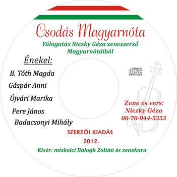 Géza Niczky csodás magyarnóta cimmel megjelent cd 1