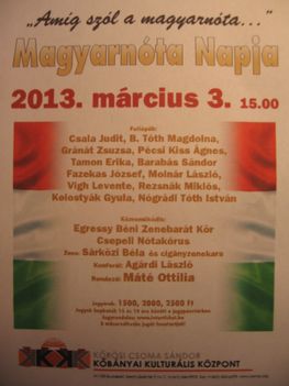 "Amig szól a magyarnóta" 2013. március 3.