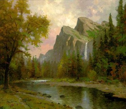 Yosemite - Thomas Kinkade. Egy fantasztikusan sokoldalu  festő egyik alkotása, aki egyszerre  tudott megörvendeztetni alkotásaival felnőtteket és gyereket. A fény festője, a karácsony festője, képeslapok festője, mesefigurák festője.Csodálatos  a Disney C